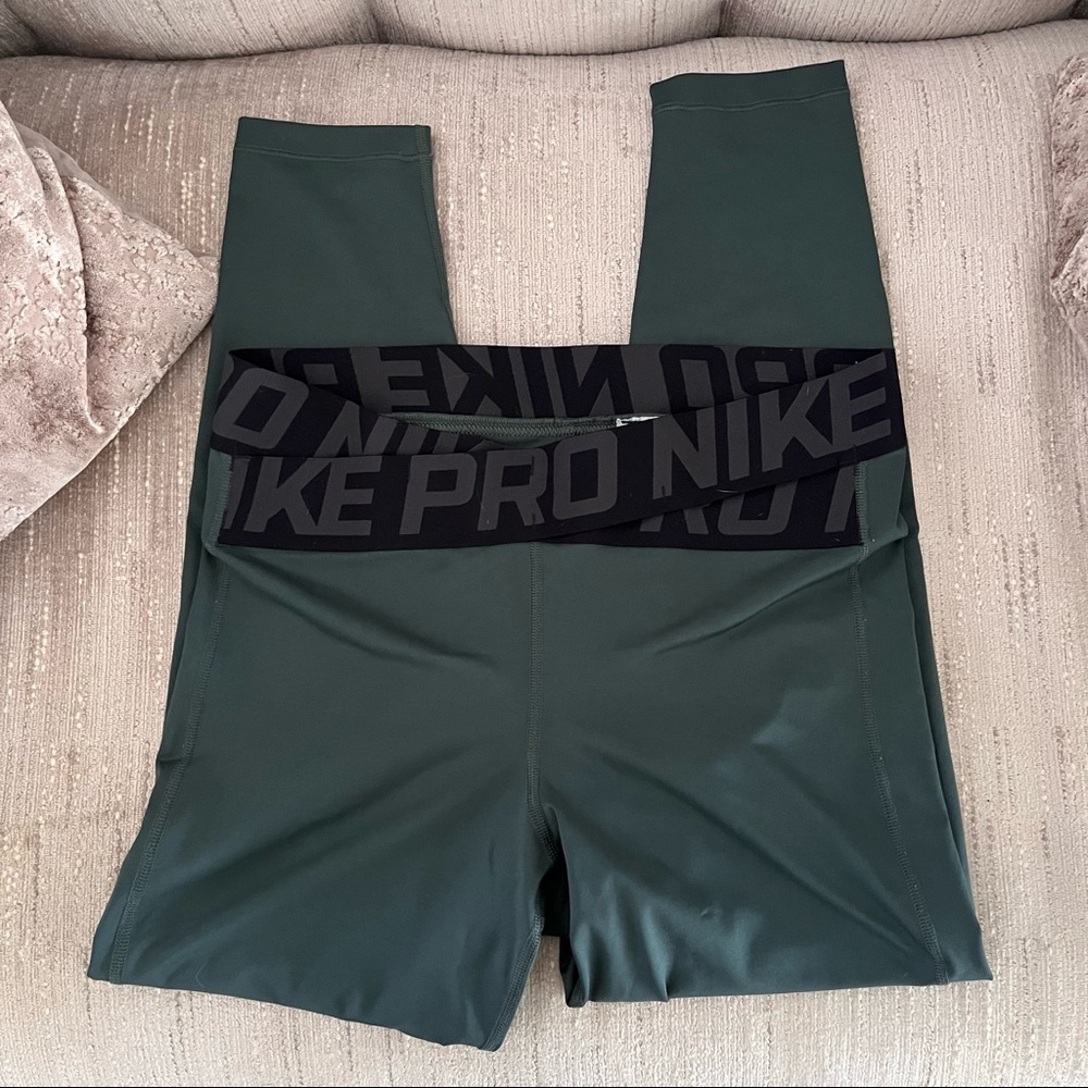 Nike Pro Olive green leggings